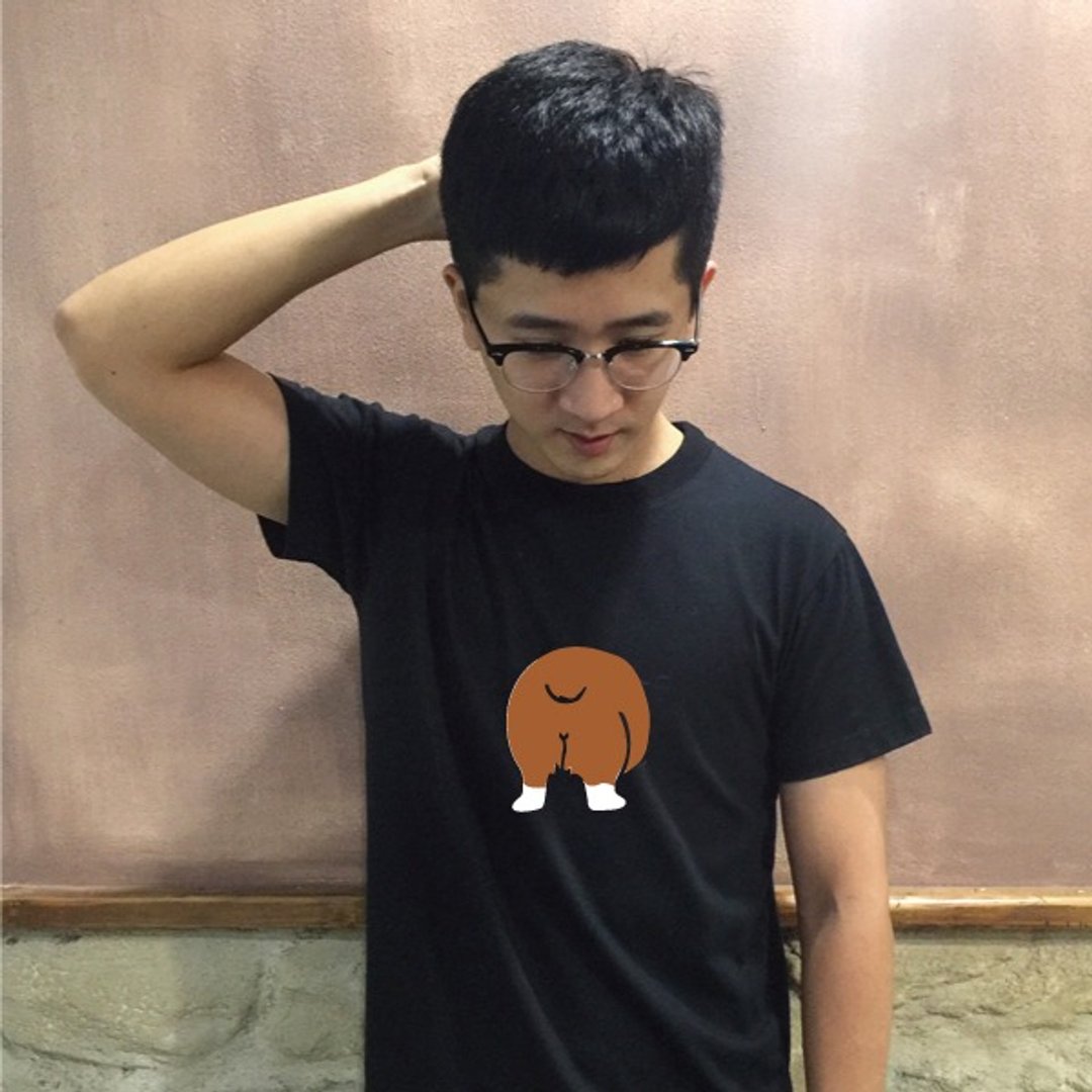 NINKYPUP 毛孩萌屁屁 柯基反光T-shirt - 女装 T 恤 - 棉．麻 多色