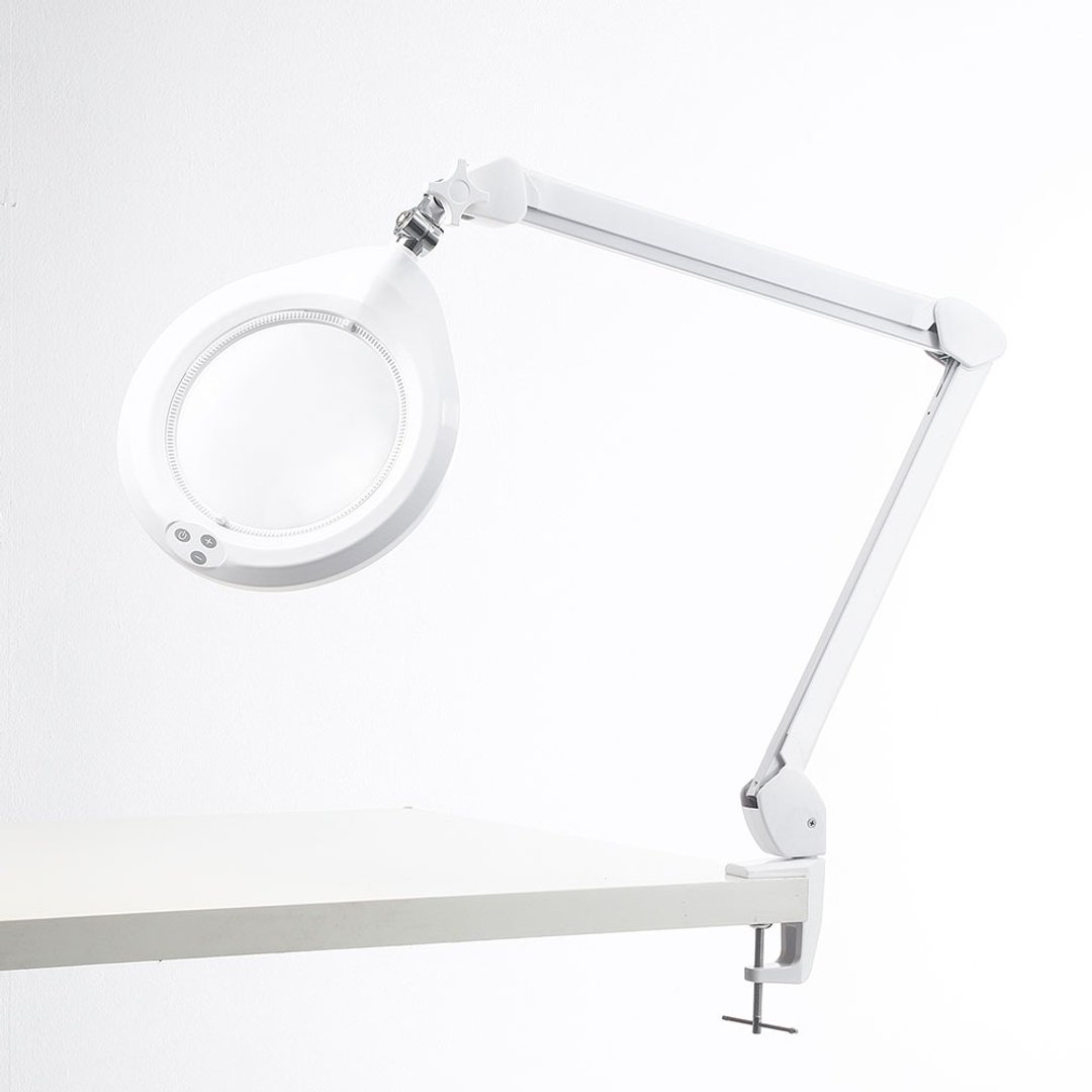1.8x/3D/178mm 大镜面LED调光时尚护眼台灯放大镜 桌夹式【E058】 - 灯具/灯饰 - 玻璃 白色