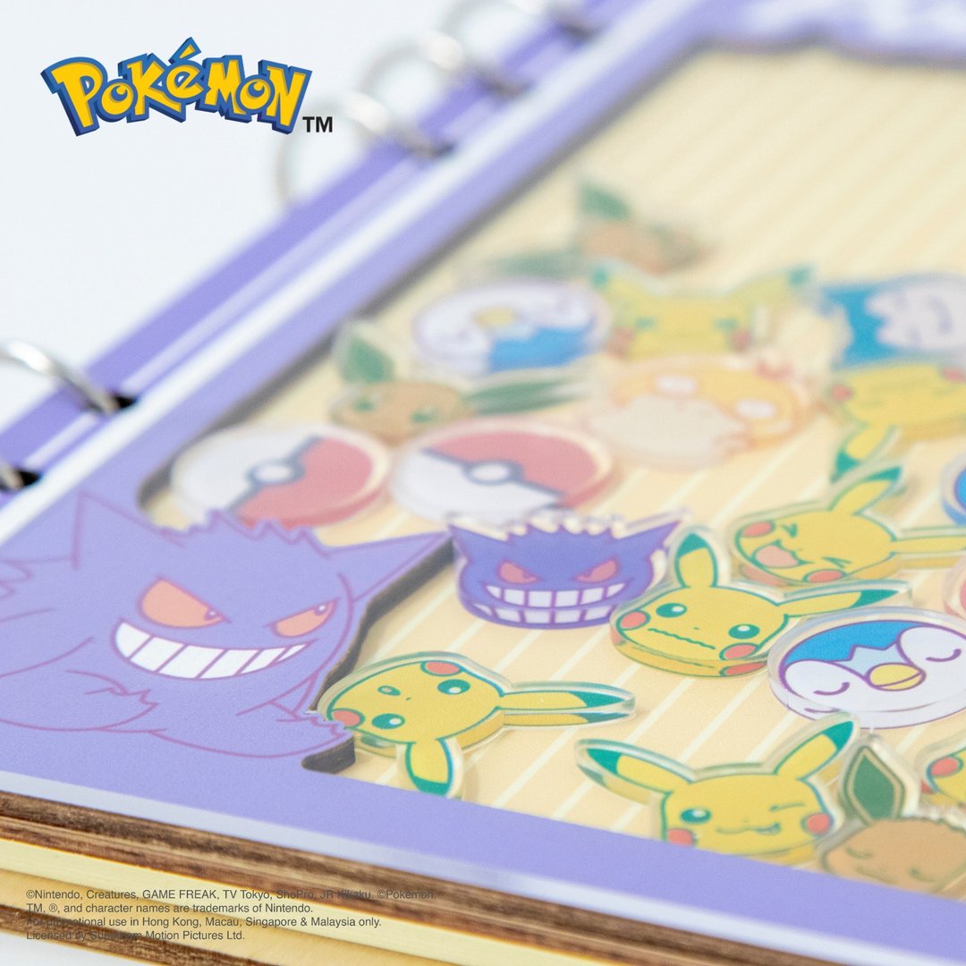 Pokémon摇摇乐笔记本 - 耿鬼 宝可梦 木制 皮卡丘 文具 伴手礼 - 笔记本/手帐 - 木头 紫色