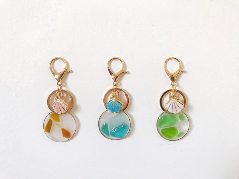 好好海漂星球 X 钥匙圈吊饰贝壳配件可选色 - 钥匙链/钥匙包 - 玻璃 