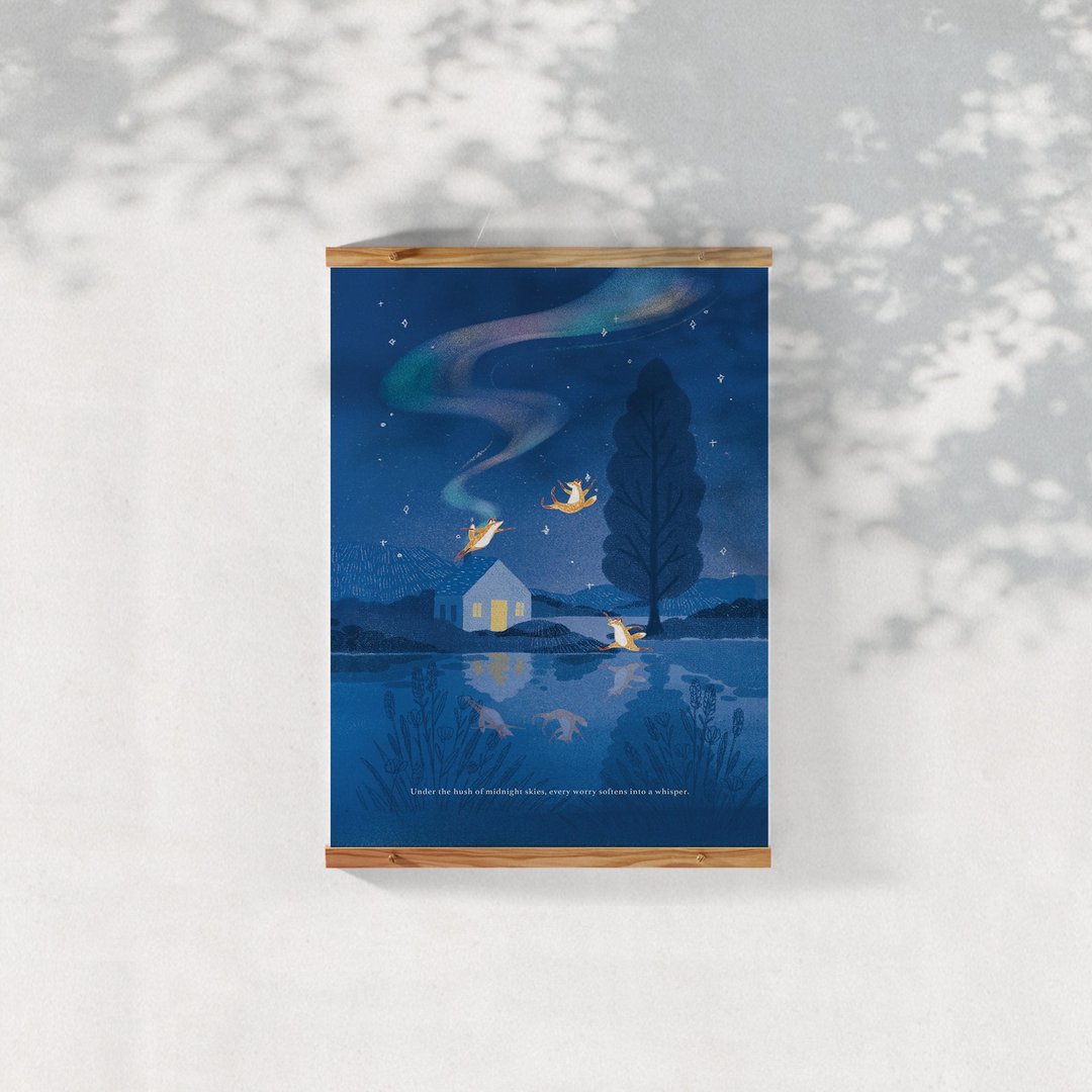 星辰无忧夜  | 插画A4海报 - 海报/装饰画/版画 - 纸 