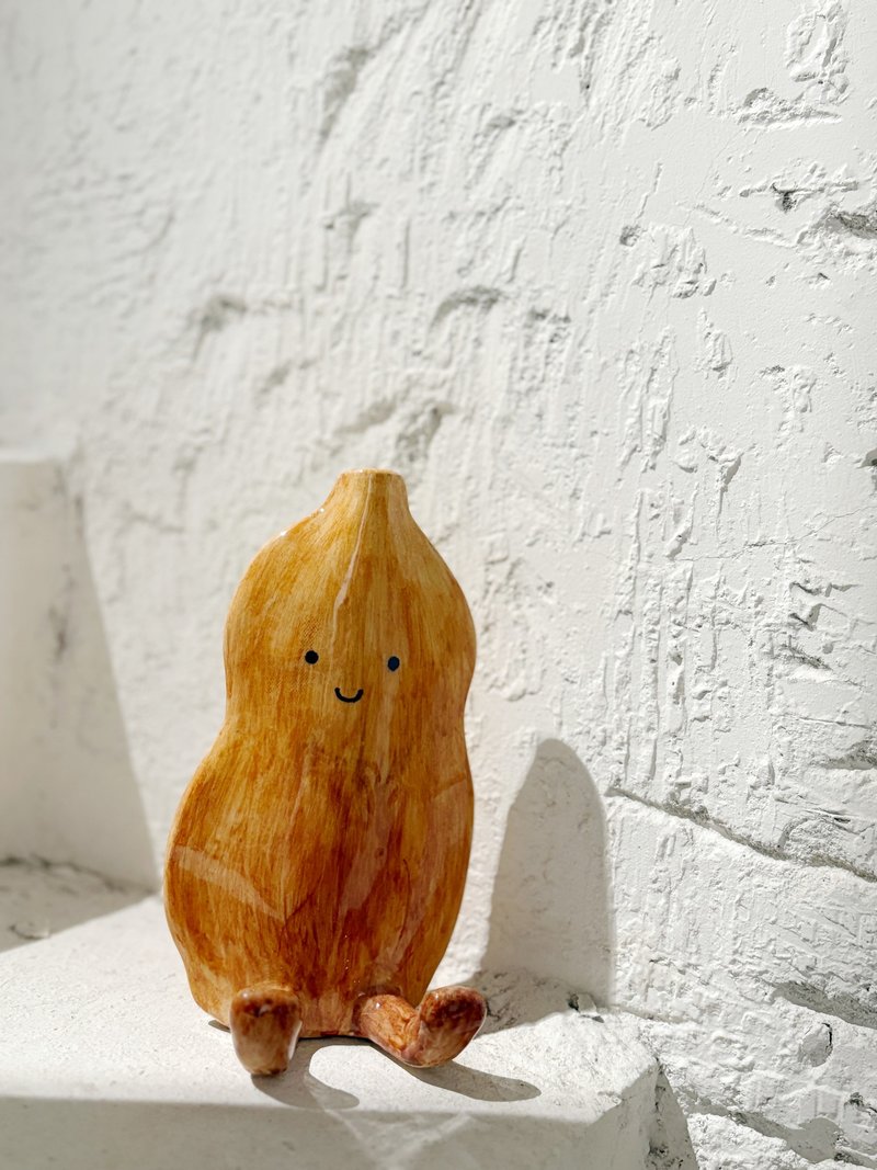 好事花生小口瓶 - 花瓶/陶器 - 陶 咖啡色