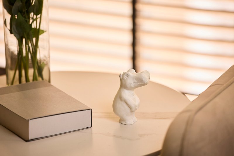 【草原动物系列】想成为玛丽莲梦露的河马 扩香石 | 礼盒包装 - 香薰/精油/线香 - 其他材质 白色