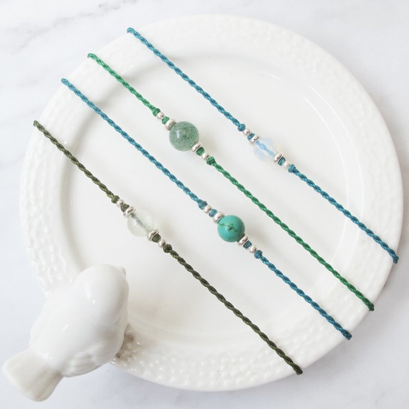 【水晶蜡绳系列】6mm水晶 3 | 正能量极细蜡绳手链 | 大员囡仔 - 手链/手环 - 半宝石 多色