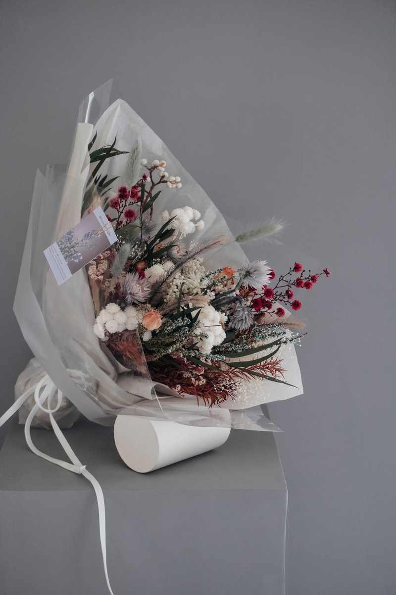 静谧冷色调干燥花束 - 干燥花/捧花 - 植物．花 