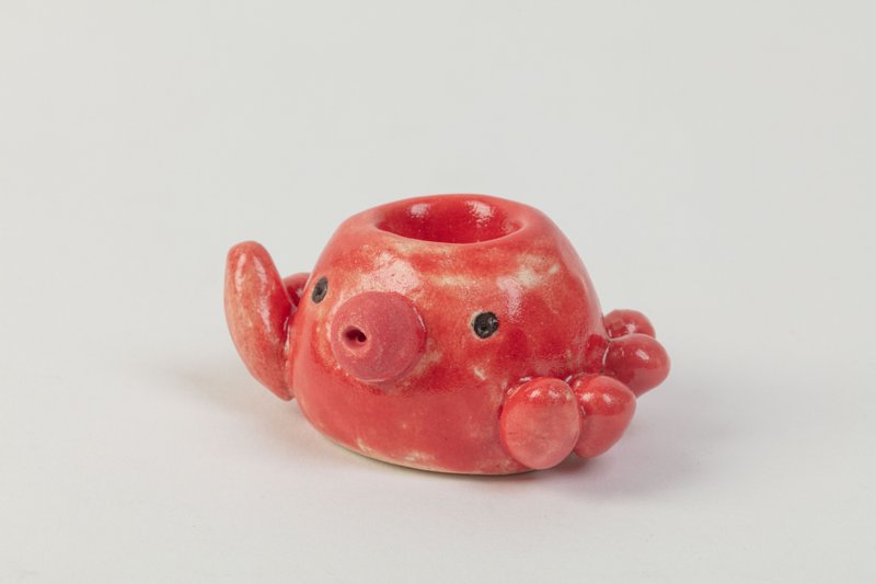 变形章鱼系列—章鱼牙刷座、笔插 - 摆饰 - 陶 红色