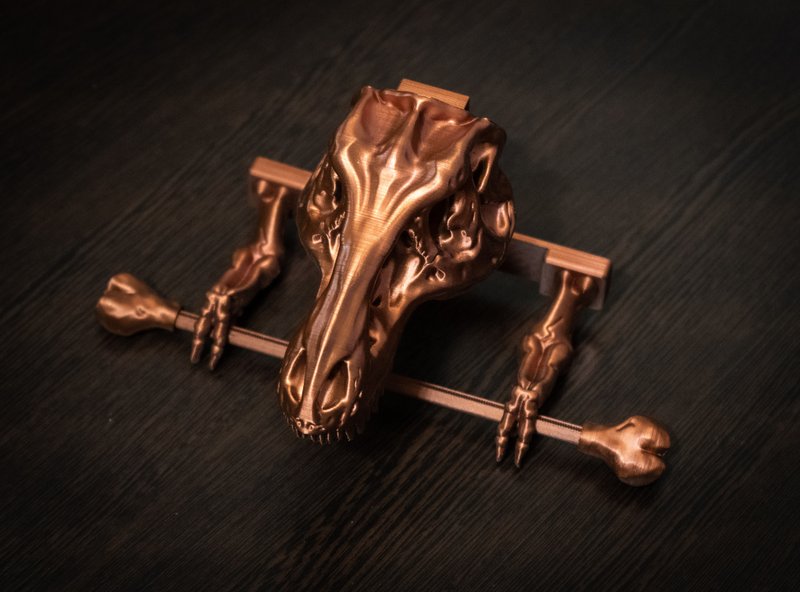 T-Rex Toilet Paper Holder 3D Printed dark copper - Bathroom accessories - 卫浴用品 - 塑料 咖啡色