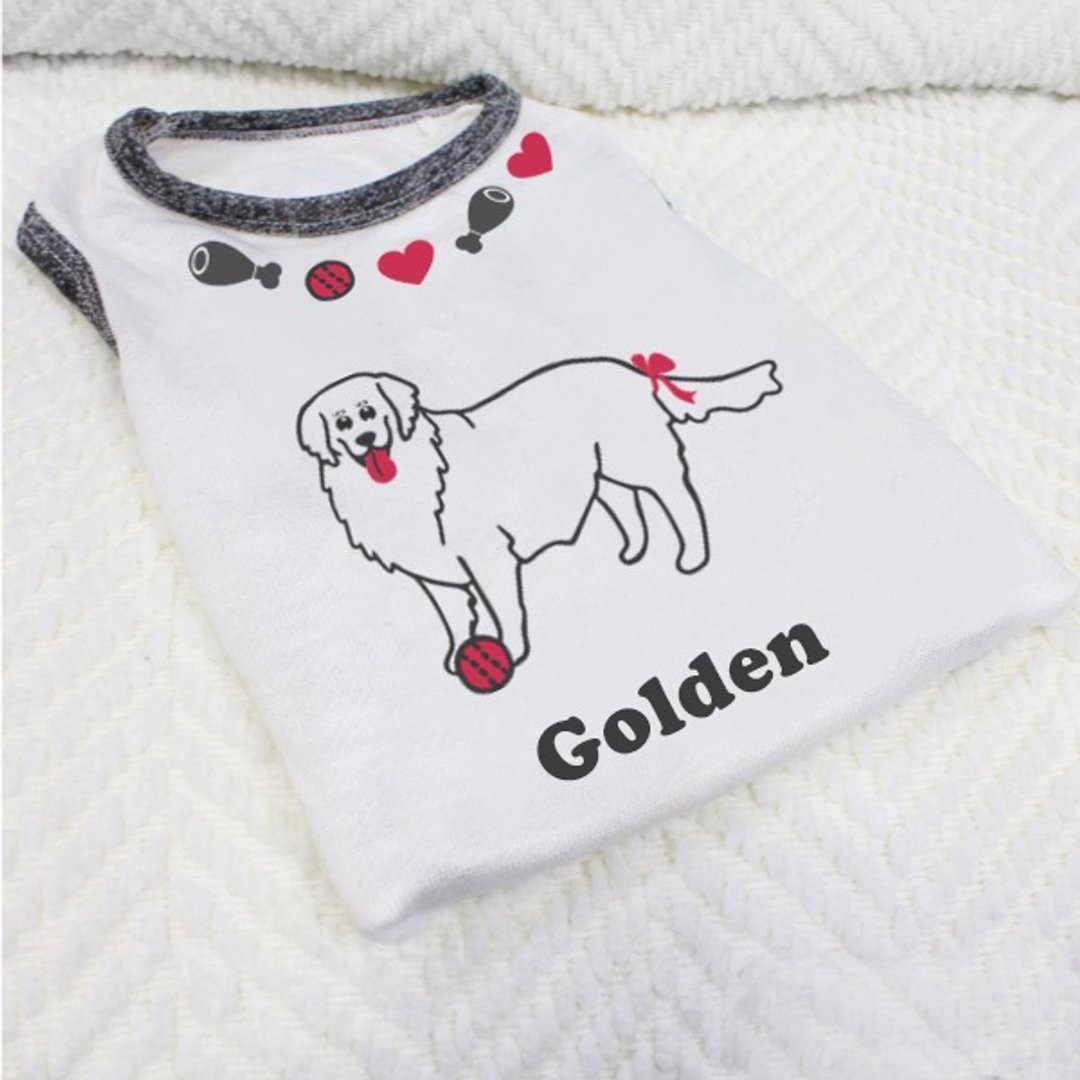 [毛孩姓名订做款] 黄金猎犬 公主款 Golden Retriever Girl 反光衣(毛孩款) - 衣/帽 - 棉 多色