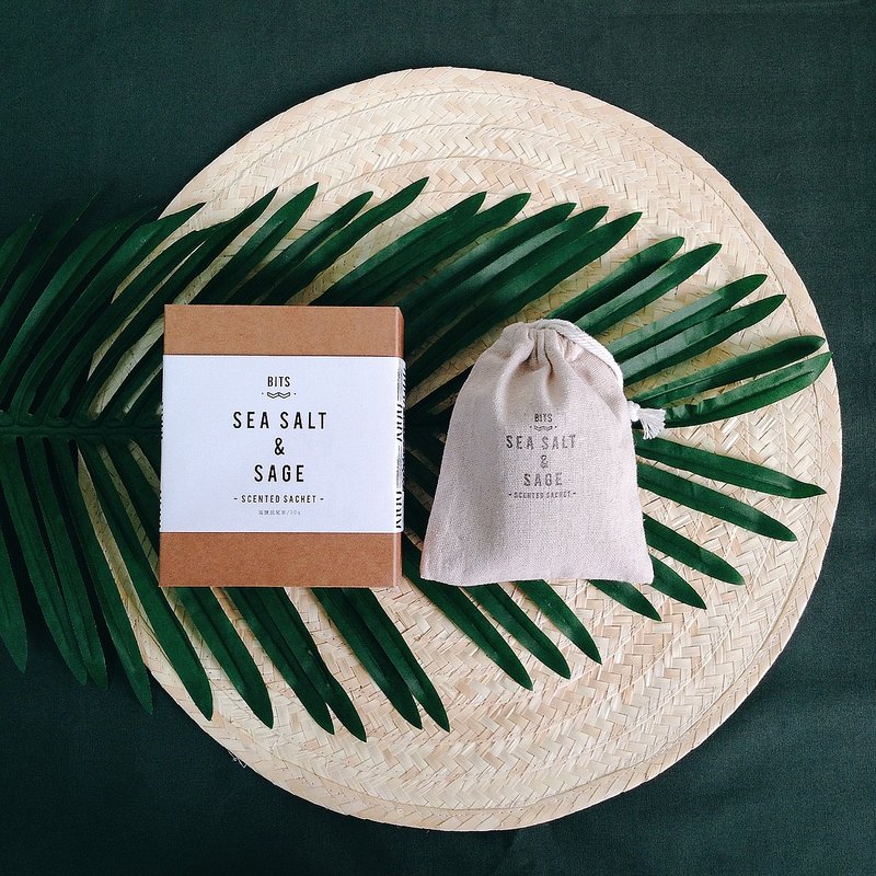 【BITS植物香氛包】海盐鼠尾草 Sea Salt & Sage - 香薰/精油/线香 - 棉．麻 