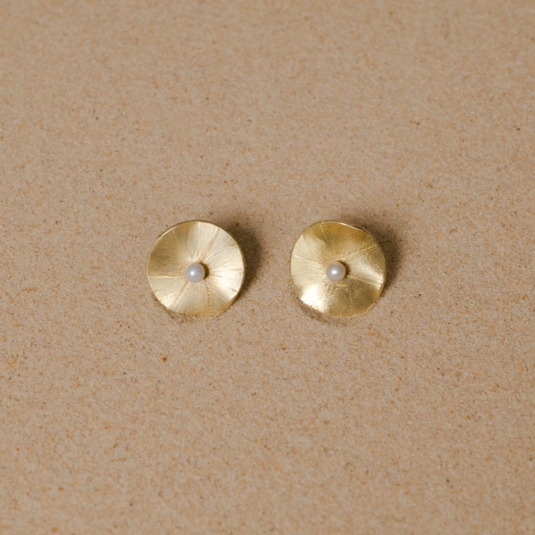 【彩虹】埃及 Egypt - 太阳神拉 耳环 RA Earrings - 耳环/耳夹 - 珍珠 金色
