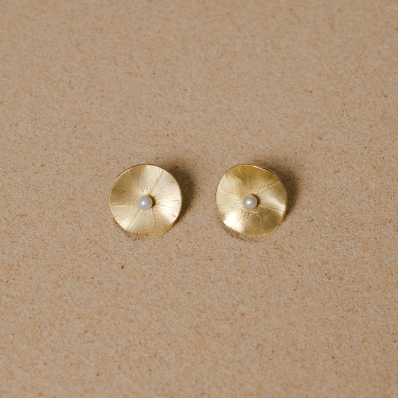 【彩虹】埃及 Egypt - 太阳神拉 耳环 RA Earrings - 耳环/耳夹 - 珍珠 金色