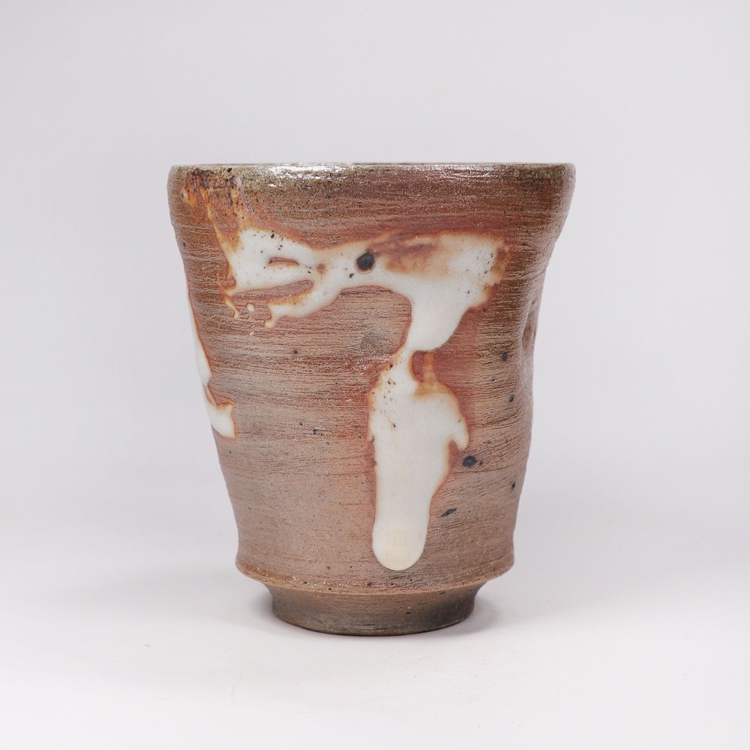 明芽窑 l 柴烧志野云纹茶杯汤吞 H2 - 茶具/茶杯 - 陶 咖啡色