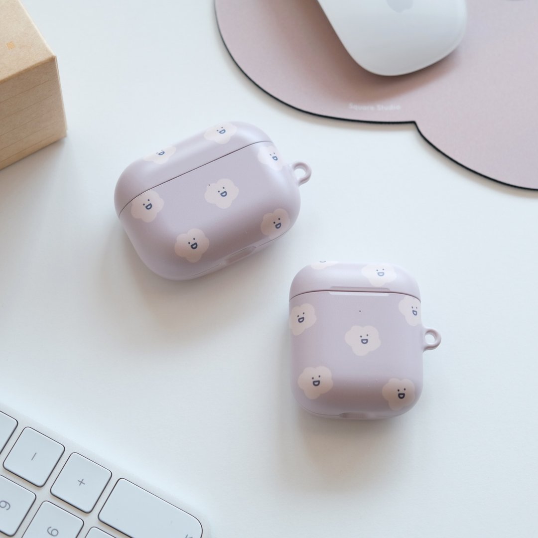 飘浮乐乐-AirPods1/2/3/4/5/Pro/Pro2/Pro3 韩国分体耳机壳 - 耳机收纳 - 塑料 卡其色