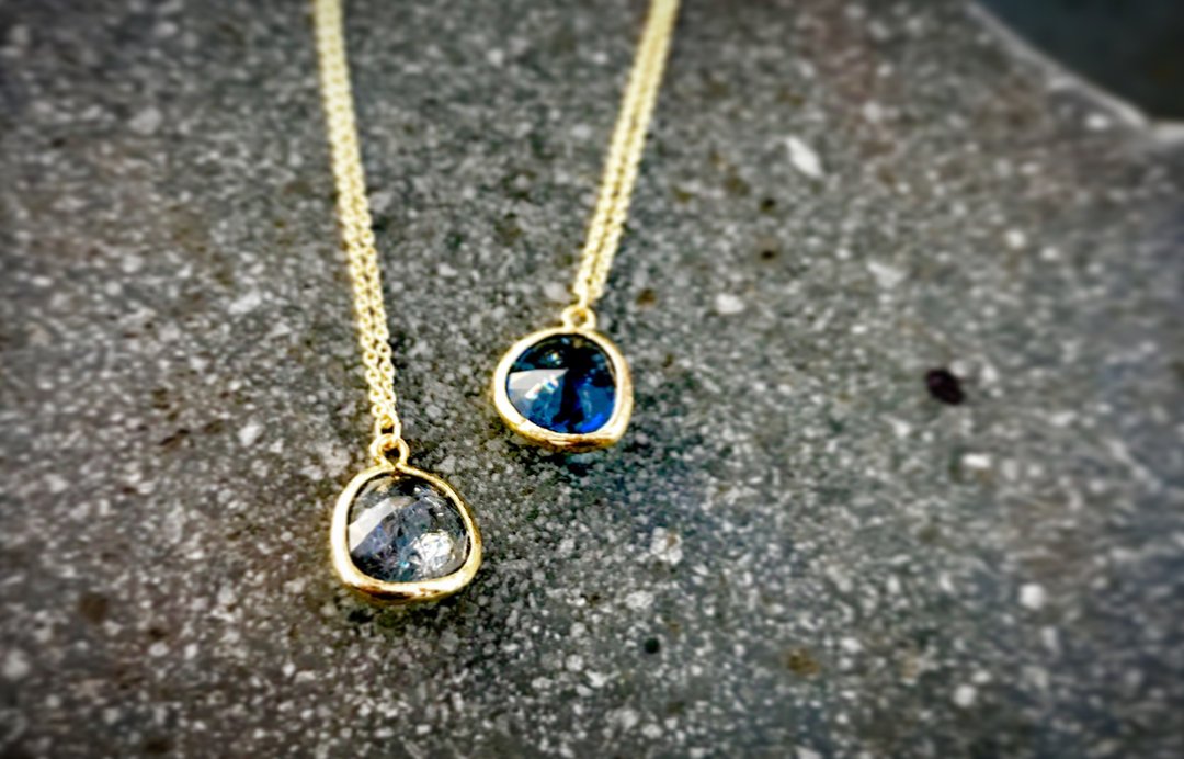 Night glass necklace - 项链 - 玻璃 蓝色