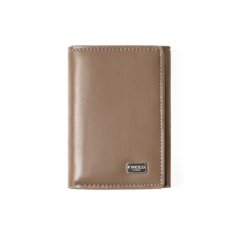 【FREED】极润头层纳帕(Nappa)真皮三折短夹-沙丘棕 圣诞礼物定制 - 皮夹/钱包 - 真皮 卡其色
