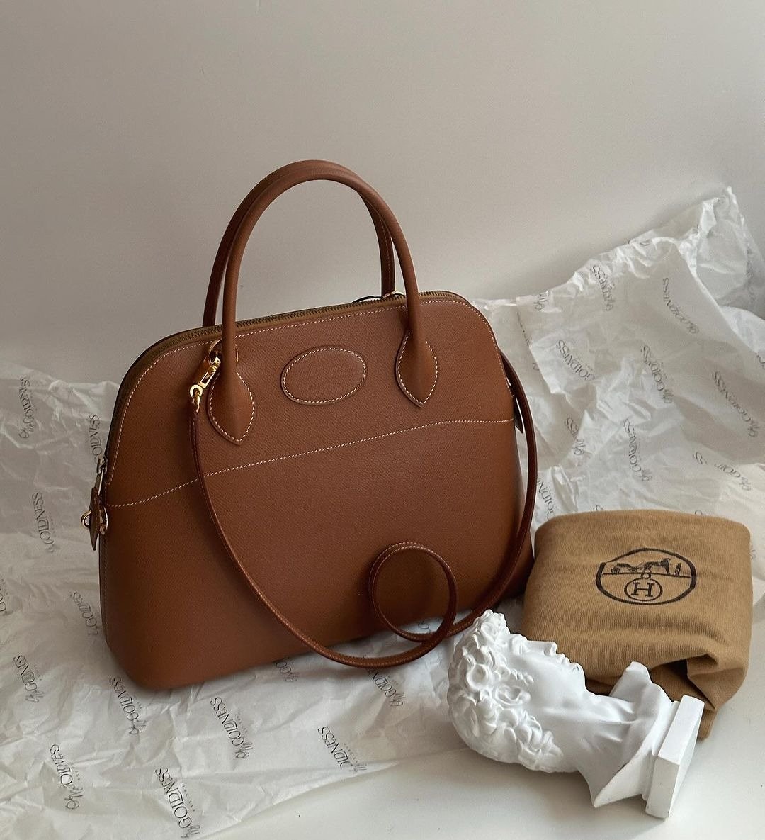 中古包 爱马仕Hermes Bolide 31 - 手提包/手提袋 - 真皮 咖啡色