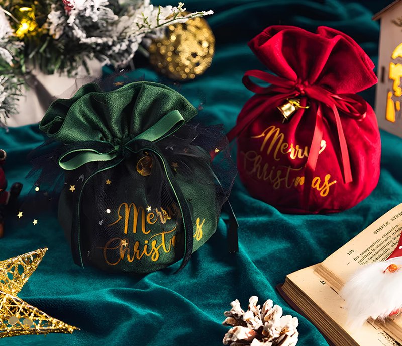 【禾果】圣诞节平安综合果干绒布包-绿色 - 水果干 - 棉．麻 绿色