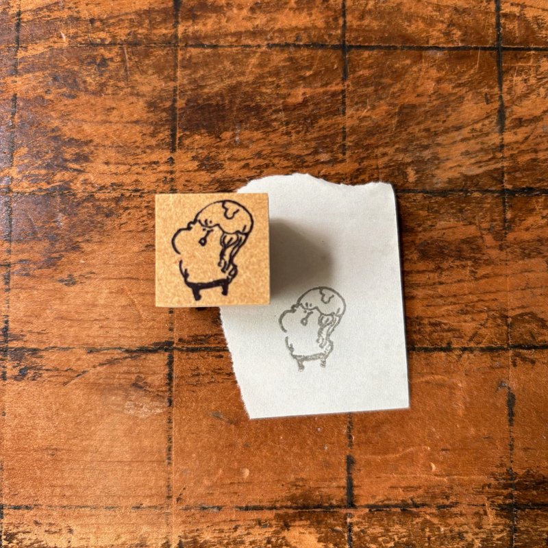 Spica 小庭手作・muu 酱印章 / 披着海月 - 印章/印台 - 橡胶 卡其色