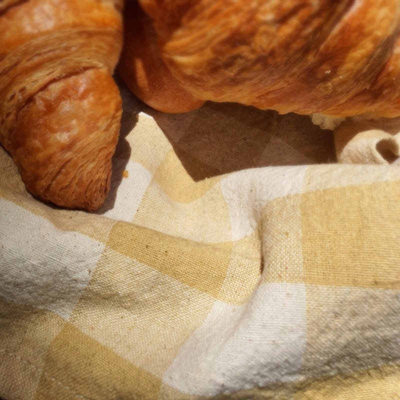 Cotton Tea Towels 17 X 22 inch, Hand Woven Cotton Towel, Natural Dyed, Yellow - 餐垫/桌巾 - 棉．麻 黄色