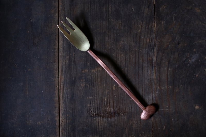 田中铜器_黄铜X红铜叉子B11 - 餐刀/叉/匙组合 - 铜/黄铜 金色