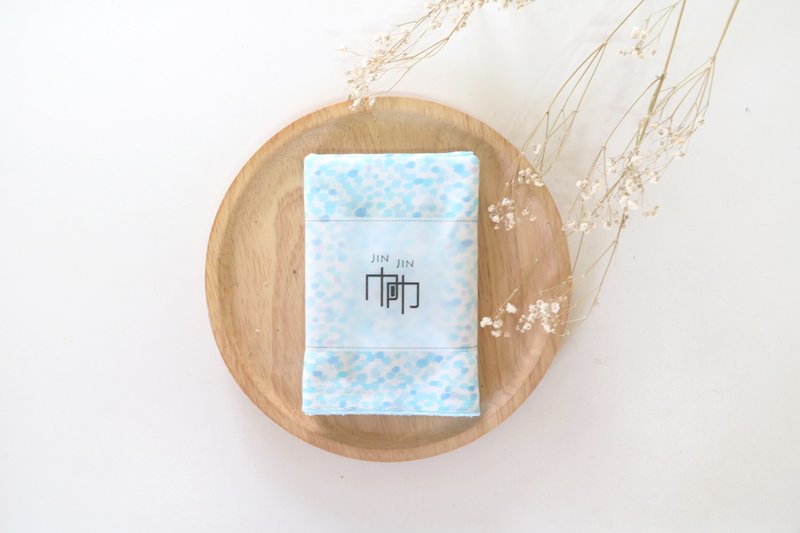 水蓝雨滴手巾/手帕 - 丝巾 - 纸 蓝色