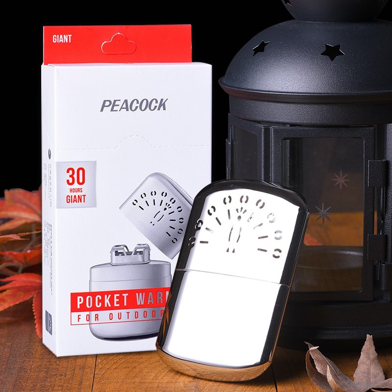 现货 PEACOCK 孔雀随身暖手炉(30小时)+赠送专用油 适用于ZIPPO - 其他 - 不锈钢 银色