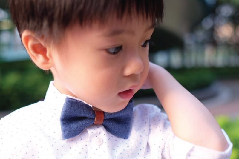 煲呔 Bowtie 领结 领带 伴郎礼 皮革 复古风 毛毡布 - 领带/领带夹 - 其他材质 蓝色