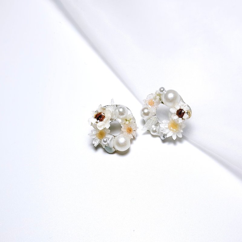 吉野 • 押花手工耳环 - 耳环/耳夹 - 植物．花 