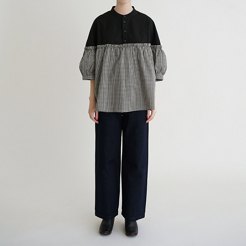 【PINKOI ONLY】Seersucker Blouse - 女装衬衫 - 棉．麻 黑色