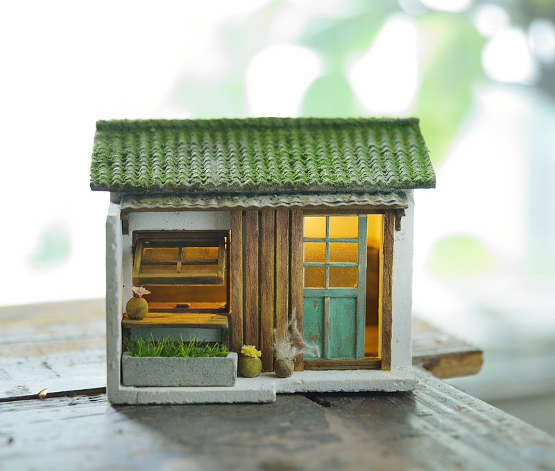 水泥老屋创作--青苔屋顶小屋(订制) - 摆饰 - 水泥 咖啡色