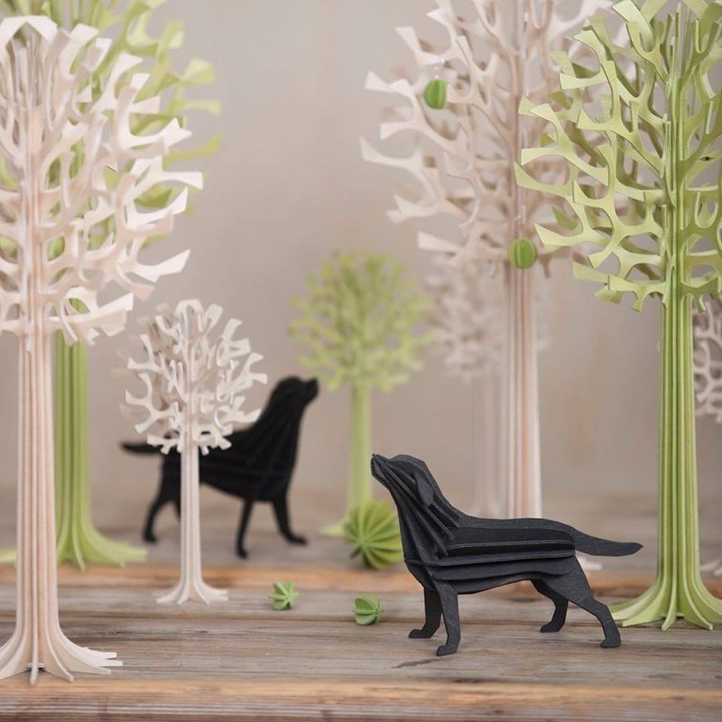 【芬兰制】LOVI乐宜 3D 立体拼图桦木明信片- 拉不拉多 (15cm) - 卡片/明信片 - 木头 