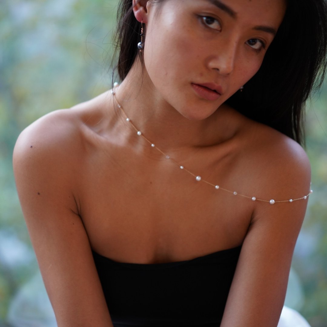爱的项链 LOVED NECKLACE 03 | 14k注金 Swarovski 元素 77-78cm - 项链 - 其他金属 金色