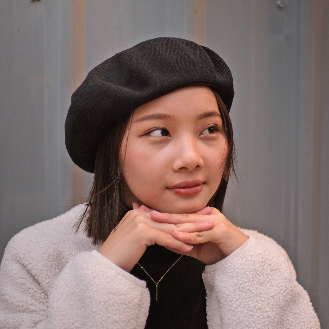 【Knockout】复古针织贝雷帽 berets 台湾制 贝蕾帽 自家版型 - 帽子 - 棉．麻 黑色