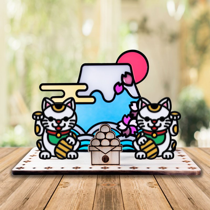 【Moko Bastet】富士山招财猫咪摆设 香薰座 塔香 缘起物 线香 - 摆饰 - 树脂 白色