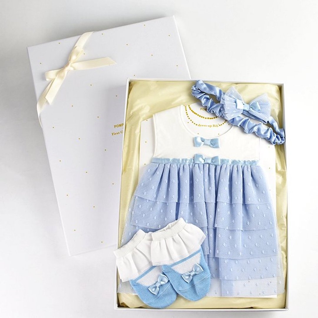 2814003 Dressup Gift Set / Sax POMPKINS First Ceremony Series Made in Japan - 满月礼盒 - 棉 蓝色
