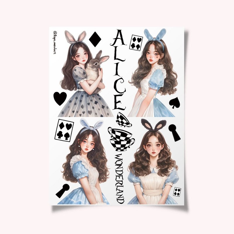 Alice 爱丽丝角色贴纸 – 3 张 - 贴纸 - 纸 