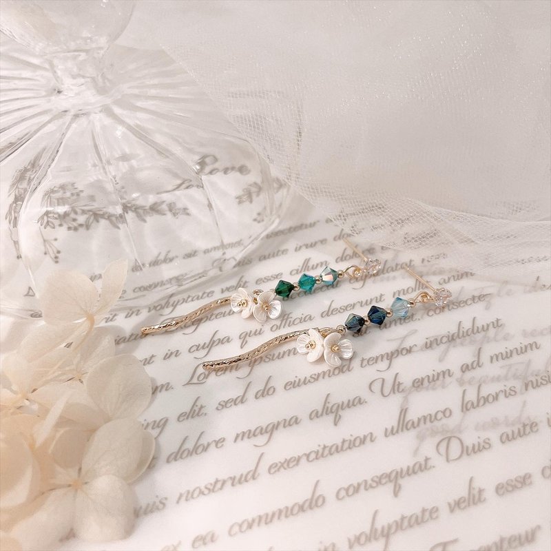 Swarovski Dancing Flower - 耳环/耳夹 - 水晶 