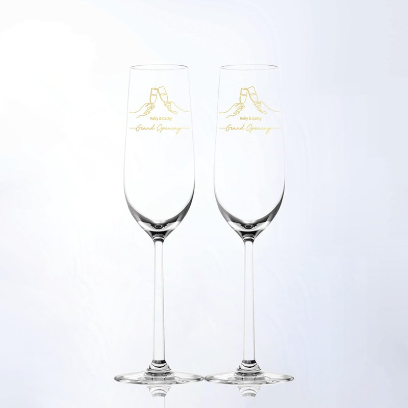 【HotSummer】庆祝开业 定制盛大开业香槟杯|雕刻 - 酒杯/酒器 - 玻璃 