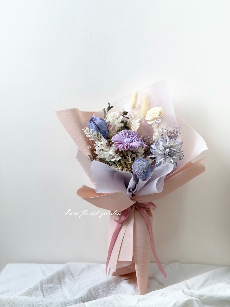 紫嫣粉 干燥花永生花束 告白花束 生日礼物 情人花束 毕业花束 - 干燥花/捧花 - 植物．花 多色