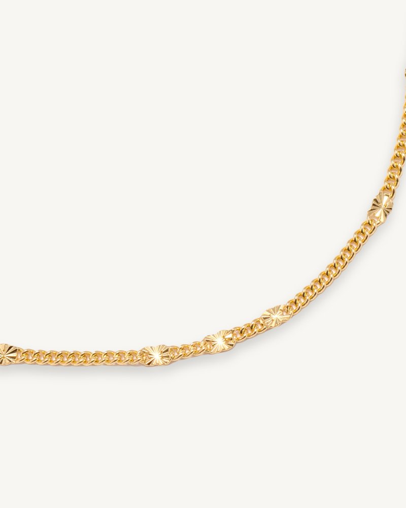 Luce   │ 微光细古巴项链 轻珠宝 纯银项链 - 项链 - 纯银 金色