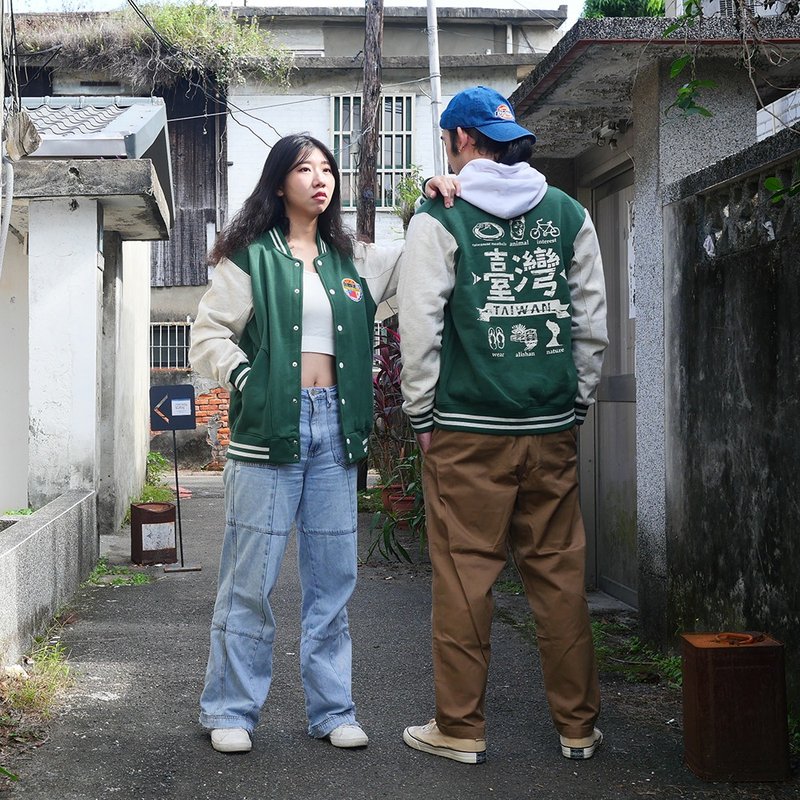 内刷毛棒球外套 Varsity Jacket - 台湾 / 台湾 - 男装外套 - 棉．麻 绿色