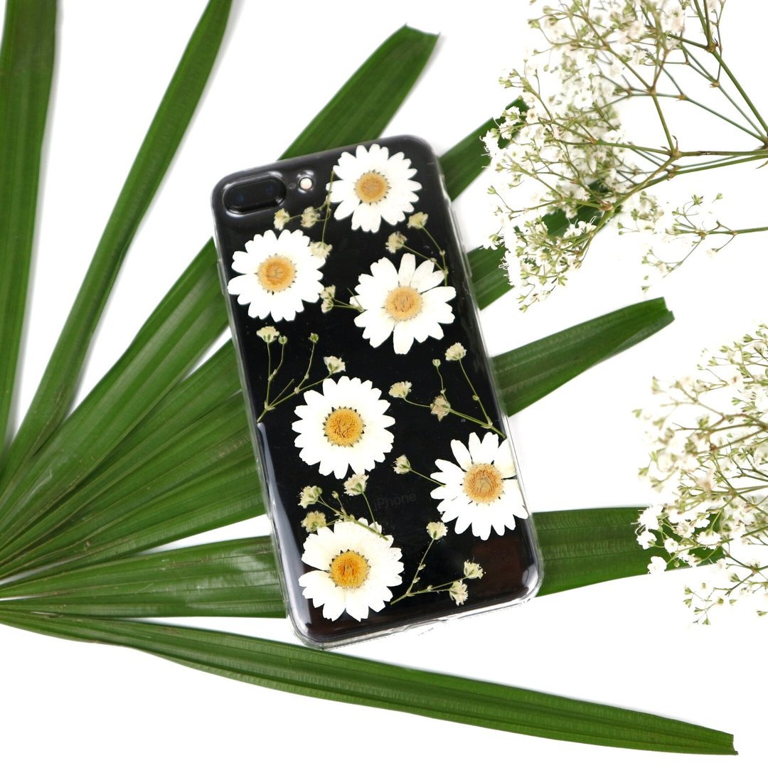 白菊 手作押花手机壳 手机保护壳 手机套 干花手机壳 真花手机壳 iPhone 7 iPhone 6 - 手机壳/手机套 - 压克力 