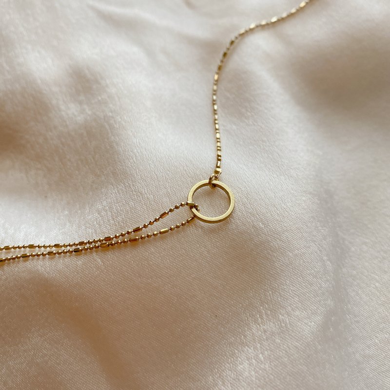 小岁月- 黄铜项链 - 锁骨链 - 铜/黄铜 金色