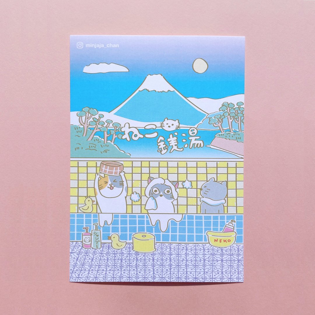 插画明信片   猫咪銭汤 - 卡片/明信片 - 纸 