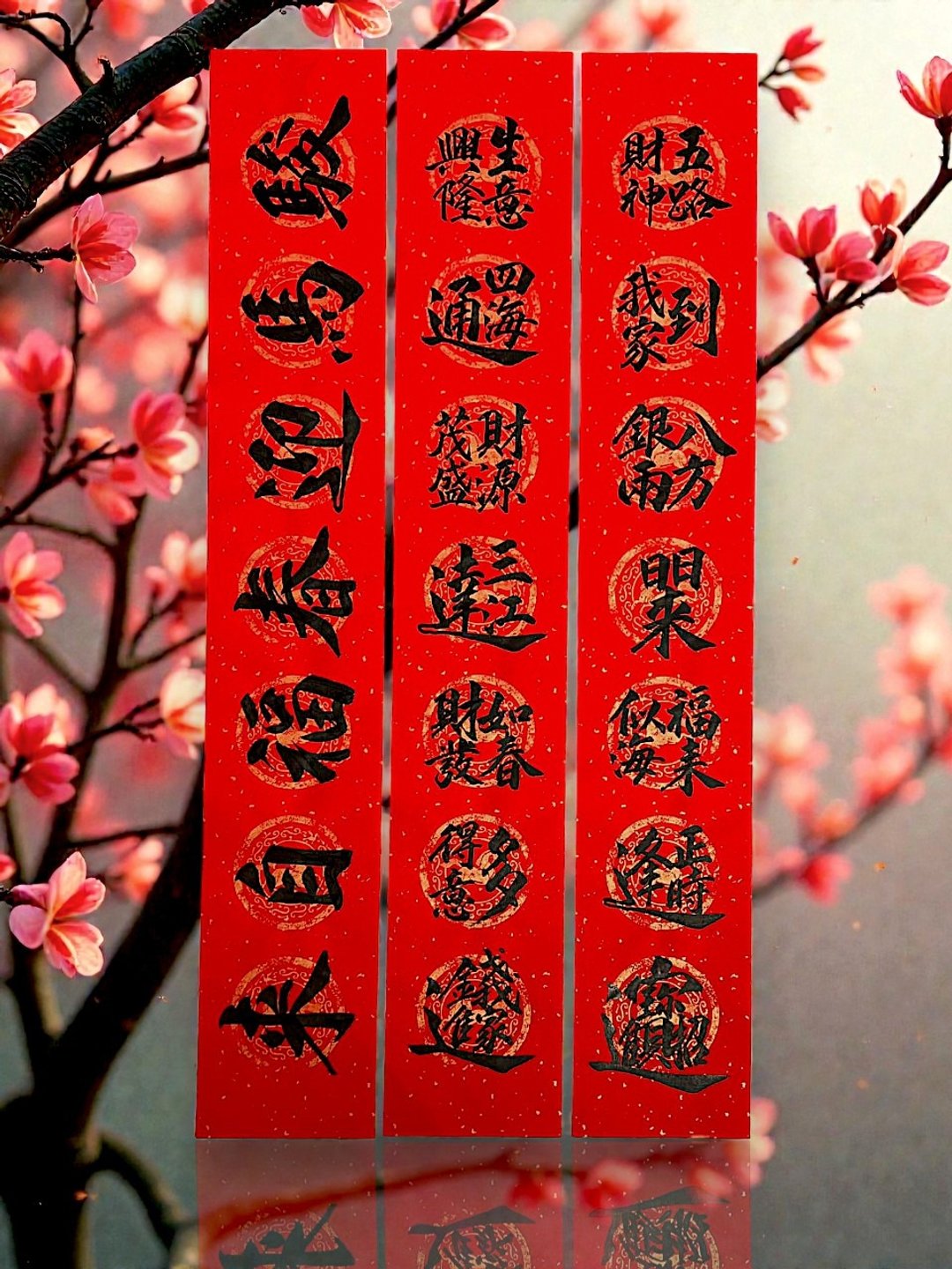 组合字对联 - 红包/春联 - 纸 红色