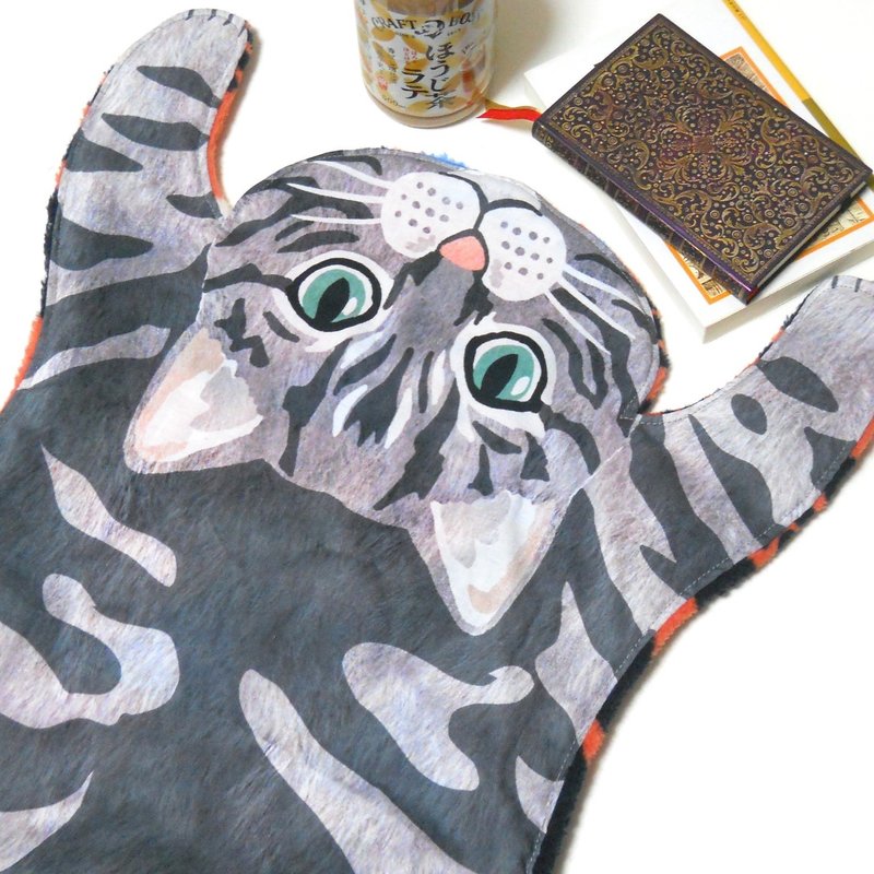 猫咪迷你毯 舒展身姿款【再贩】 - 其他 - 聚酯纤维 灰色