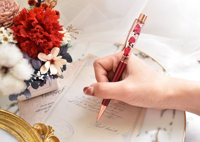 浮游花笔 干燥花 永生花 圣诞礼物 婚礼小物 毕业礼物 圣诞节 - 其他书写用品 - 植物．花 多色