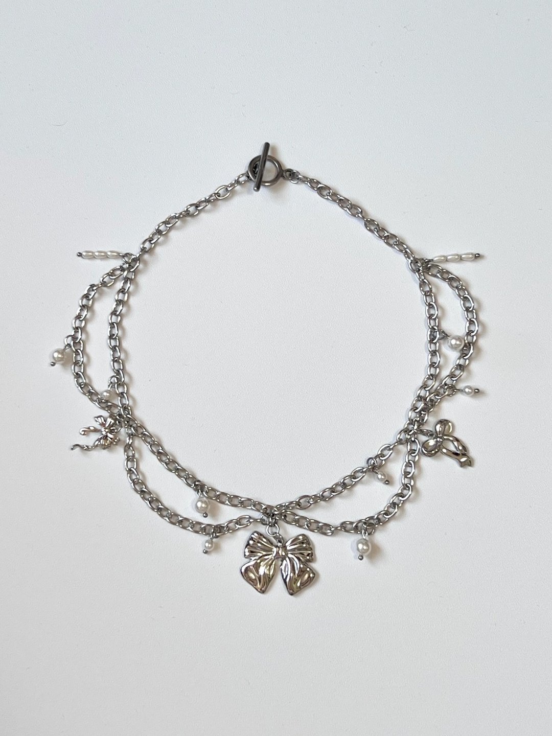 Ribbon in Castle Necklace丨蝴蝶结城堡公主风颈链 - 项链 - 珍珠 