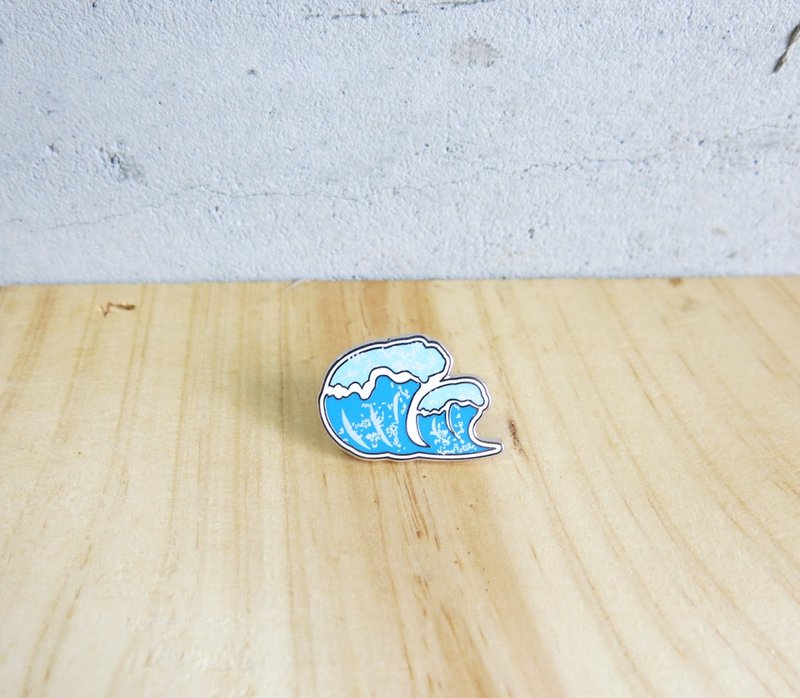 海波浪 波浪 徽章 - 胸针 - 其他金属 多色