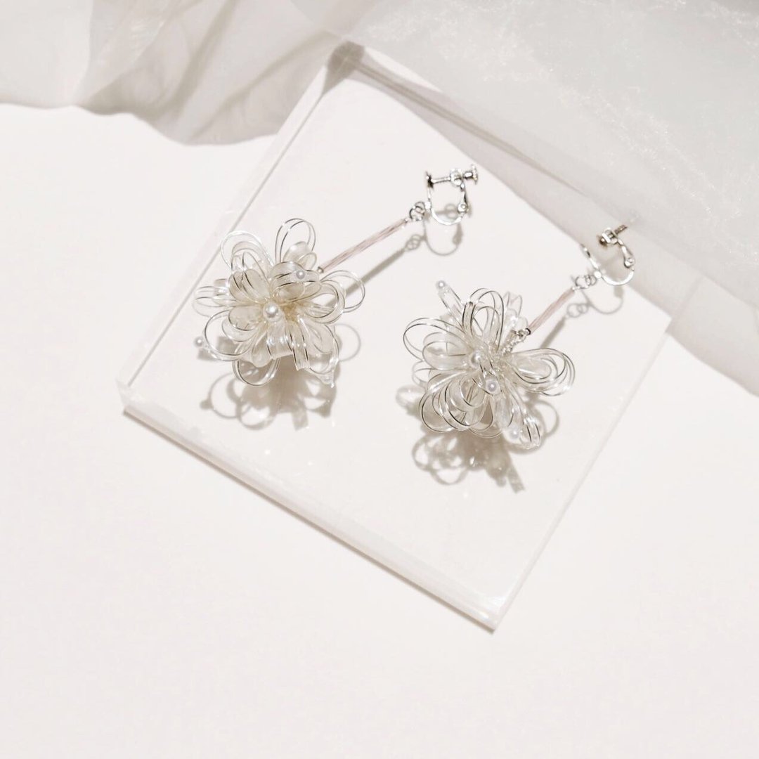 miss no.1-单边造型手工设计树脂耳环/earring/accessories - 耳环/耳夹 - 其他材质 透明